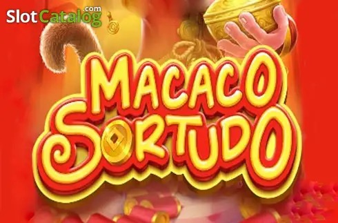 Arte promocional de la tragamonedas Macaco Sortudo de Pragmatic Play, con un mono sonriente rodeado de símbolos clásicos de frutas y números