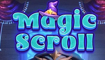 Pantalla de la tragamonedas Magic Scroll de CP Games, con un búho guardián, un pergamino mágico y símbolos de tesoro en un bosque misterioso