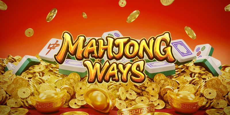 Arte oficial de Mahjong Ways de PG Soft, con fichas de mahjong talladas en marfil sobre fondo de temática oriental (fuente: AboutSlots, ficha oficial de PG Soft bloqueada para acceso automatizado)