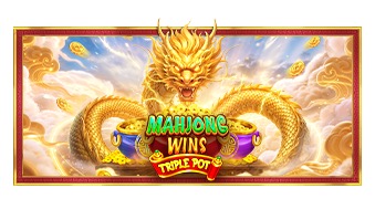 Tablero de la tragamonedas Mahjong Wins Triple Pot de Pragmatic Play, con fichas de mahjong doradas y tres ollas de monedas de bono