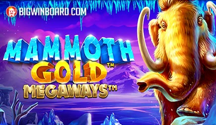 Pantalla de la tragamonedas Mammoth Gold Megaways de Pragmatic Play, con mamuts y animales de la Era de Hielo sobre un paisaje nevado