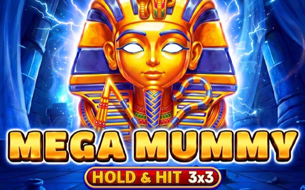 Arte oficial de la tragamonedas Mega Mummy - Hold & Hit 3x3 de Spinomenal, con temática de tumba egipcia