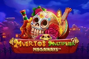Pantalla de la tragamonedas Muertos Multiplier Megaways de Pragmatic Play, con calaveras decoradas y comida mexicana festiva de Día de Muertos