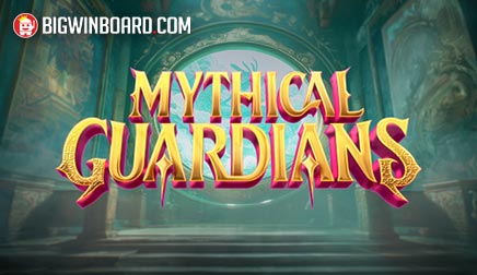 Pantalla de la tragamonedas Mythical Guardians de PG Soft, con guardianes místicos y símbolos enmarcados sobre un templo elemental