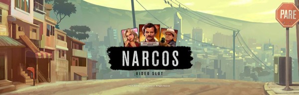 Arte oficial de la tragamonedas Narcos de NetEnt, inspirada en la serie de TV sobre el cartel de drogas