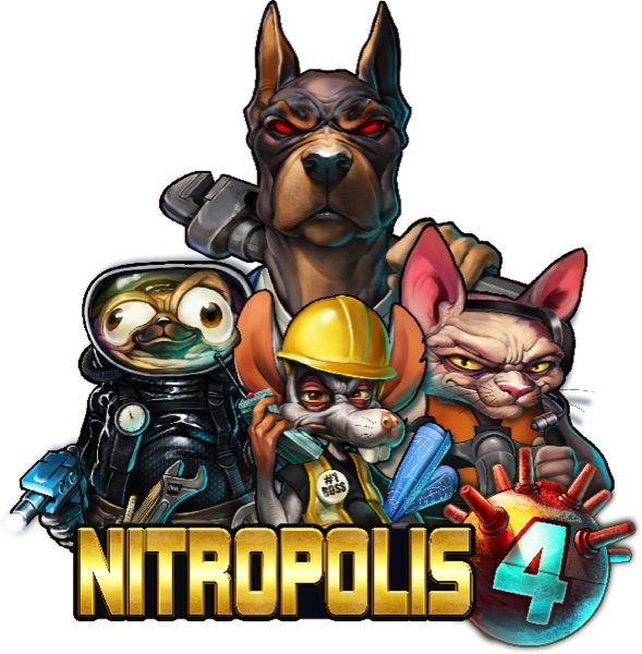 Clan animal operando una plataforma petrolera abandonada en la tragamonedas Nitropolis 4, de ELK Studios