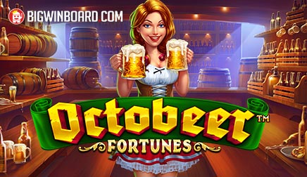 Captura de pantalla de la tragamonedas Octobeer Fortunes de Pragmatic Play, ambientada en una taberna bávara durante el Oktoberfest