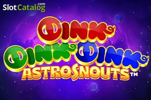 Pantalla de la tragamonedas Oink Oink Oink Astrosnouts de Playtech, con cerditos en traje espacial y un OVNI sobre los rodillos