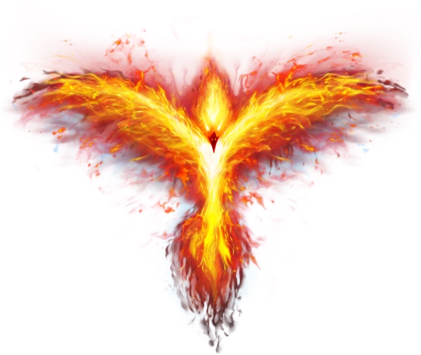 El Fénix en llamas y la figura encapuchada del Segador se enfrentan sobre las tumbas de Phoenix Town en la tragamonedas Phoenix Graveyard 2