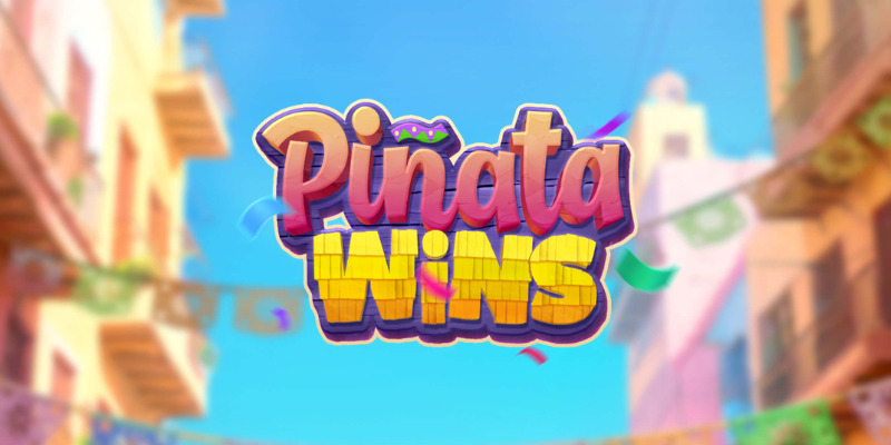 Arte oficial de la tragamonedas Pinata Wins de PG Soft, con una piñata colorida, calaveras de azúcar y símbolos de fiesta mexicana