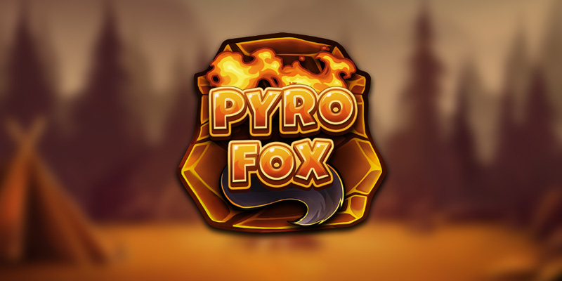 Arte oficial de PyroFox, mostrando al zorro de fuego entre el bosque otoñal en llamas