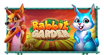 Pantalla de la tragamonedas Rabbit Garden de Pragmatic Play, con conejos robando zanahorias en una cuadrícula de 7x7 estilo Cluster Pays
