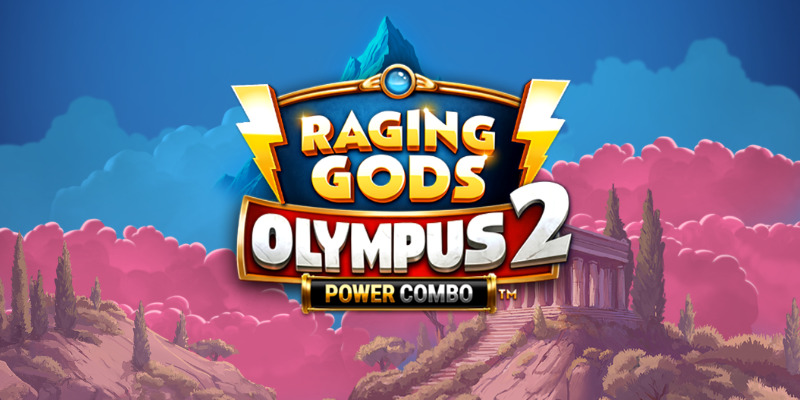Pantalla de la tragamonedas Raging Gods: Olympus 2 POWER COMBO de Nailed It! Games, con Zeus, Hades, Poseidón y otros dioses griegos