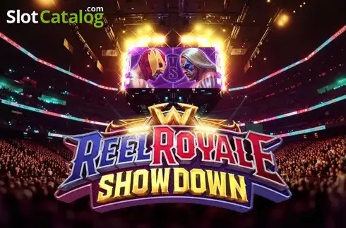 Pantalla de la tragamonedas Reel Royale Showdown de PG Soft, con luchadores en un cuadrilátero y rodillos de hasta 10,000 formas de ganar