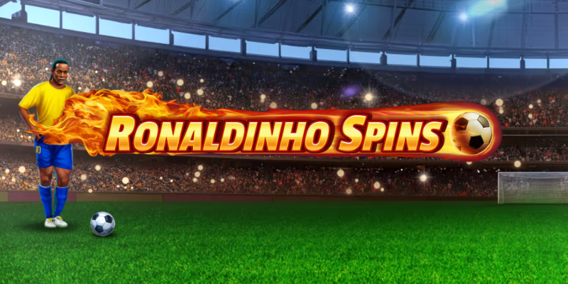 Arte oficial de Ronaldinho Spins con el personaje estilizado de Ronaldinho Gaúcho en un estadio de fútbol repleto