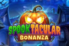 Arte oficial de la tragamonedas Spooktacular Bonanza de BoomingGames, con tema de Halloween