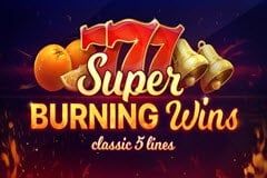 Cuadrícula 3x3 de Super Burning Wins llena de símbolos de frutas clásicos con el multiplicador X2 en primer plano