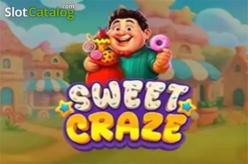 Arte oficial de la tragamonedas Sweet Craze de Pragmatic Play, con casas de chocolate, nubes de algodón de azúcar y cofres de dulces