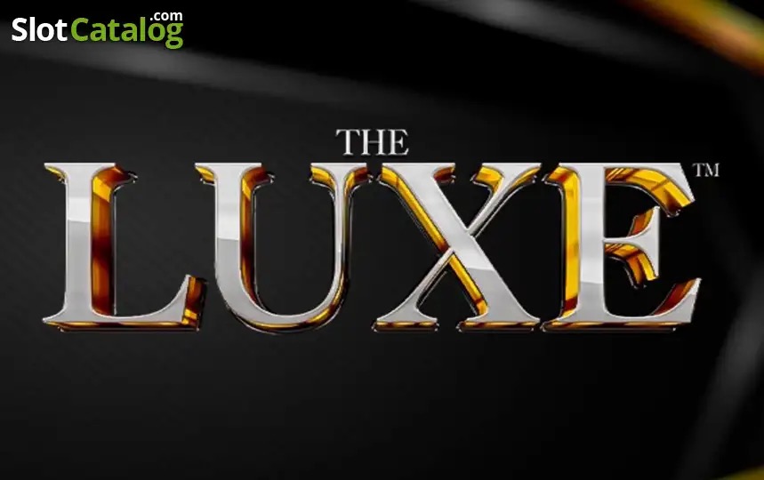 Arte oficial de la tragamonedas The Luxe de Hacksaw Gaming, con estética de casino de lujo en negro y dorado, dados y cartas