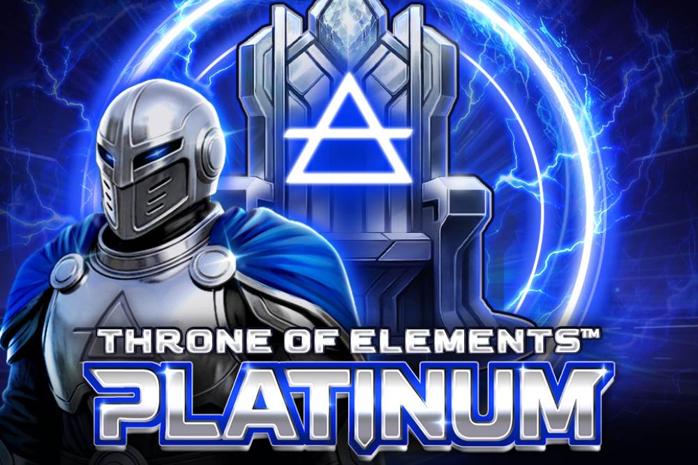 Captura oficial de la tragamonedas Throne of Elements: Platinum de Wazdan, con un guardián espacial y símbolos Guardián sobre una cuadrícula de 25 rodillos