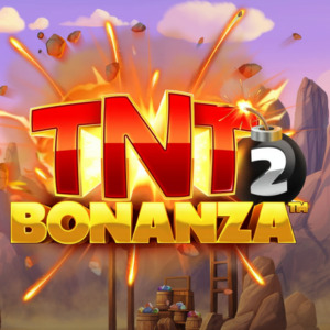 Arte oficial de la tragamonedas TNT Bonanza 2 de BoomingGames, con gemas y dinamita