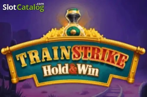 Pantalla de la tragamonedas Train Strike Hold and Win de Iron Dog Studio, con símbolos de frutas, sietes y una locomotora dorada