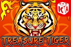 Arte de la tragamonedas Treasure Tiger de KA Gaming, con tigres, dragones y peces koi dorados