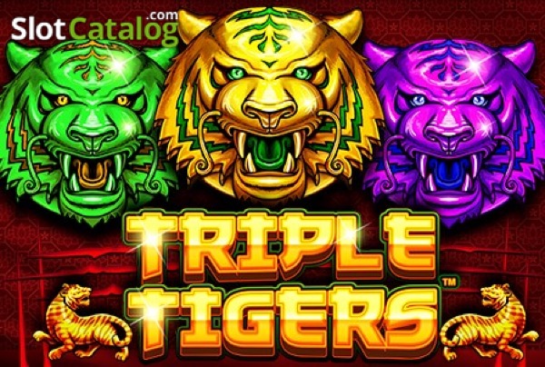 Carretes de Triple Tigers con el símbolo del tigre dorado y barras clásicas