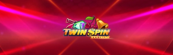 Rodillos retro de frutas con luces neón estilo disco en la tragamonedas Twin Spin XXXtreme
