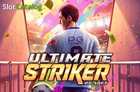 Pantalla de la tragamonedas Ultimate Striker de PG Soft, con balones, porterías y símbolos de futbol en una cuadrícula dinámica