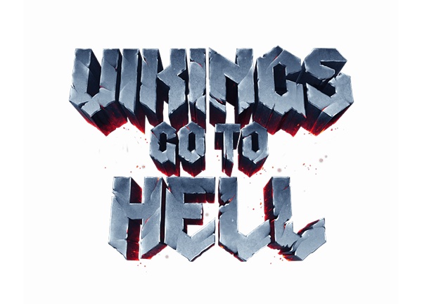 Guerreros vikingos en batalla contra demonios en las puertas del infierno en la tragamonedas Vikings Go To Hell