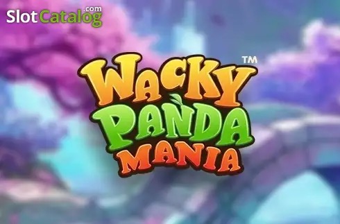 Arte oficial de la tragamonedas Wacky Panda Mania de SlingShot Studios, con pandas sobre un puente de piedra y un templo chino de fondo