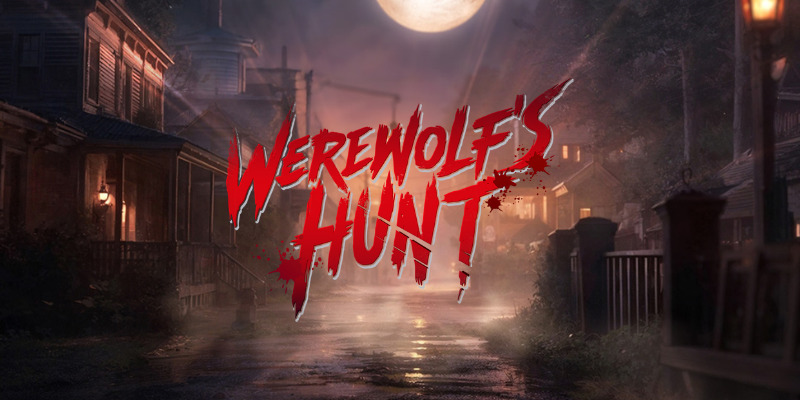 Captura de la tragamonedas Werewolf's Hunt de PG Soft, con un cazador enfrentando hombres lobo en un pueblo bajo la luna llena