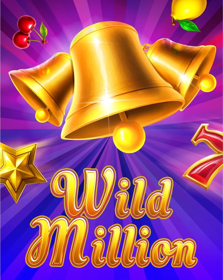 Campanas y símbolos clásicos de casino en la pantalla de la tragamonedas Wild Million de BGaming