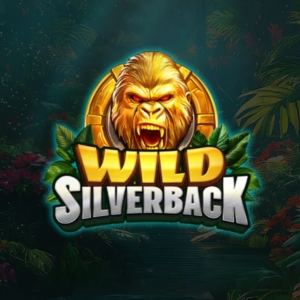 Arte oficial de la tragamonedas Wild Silverback de BoomingGames, con gorila dorado en la selva