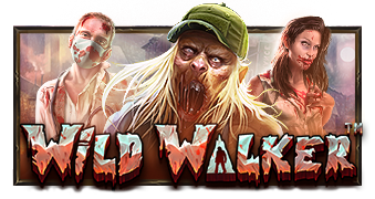 Arte oficial de la tragamonedas Wild Walker de Pragmatic Play, con zombis en un escenario posapocalíptico