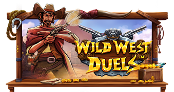 Pantalla de la tragamonedas Wild West Duels de Pragmatic Play, con vaqueros en duelo, sombreros y escenario de viejo oeste
