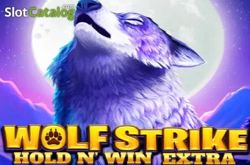 Lobo aullando bajo la luna entre símbolos dorados de la ronda Hold and Win Extra
