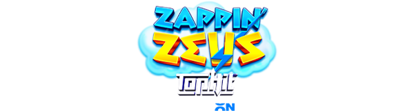 Pantalla de la tragamonedas Zappin Zeus mostrando el rodillo extra TopHit arriba de la cuadrícula principal con temática de mitología griega