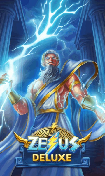 Arte oficial de la tragamonedas Zeus Deluxe de Habanero, con Zeus y los dioses del Olimpo