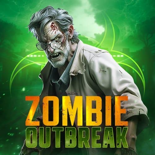 Pantalla de la tragamonedas Zombie Outbreak de PG Soft, con un científico convertido en zombi en un laboratorio infectado